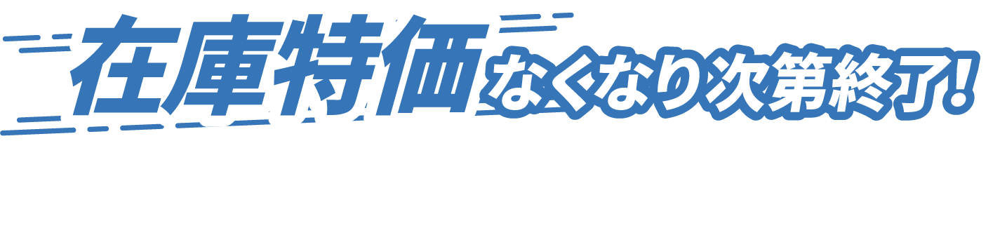 在庫特価なくなり次第終了