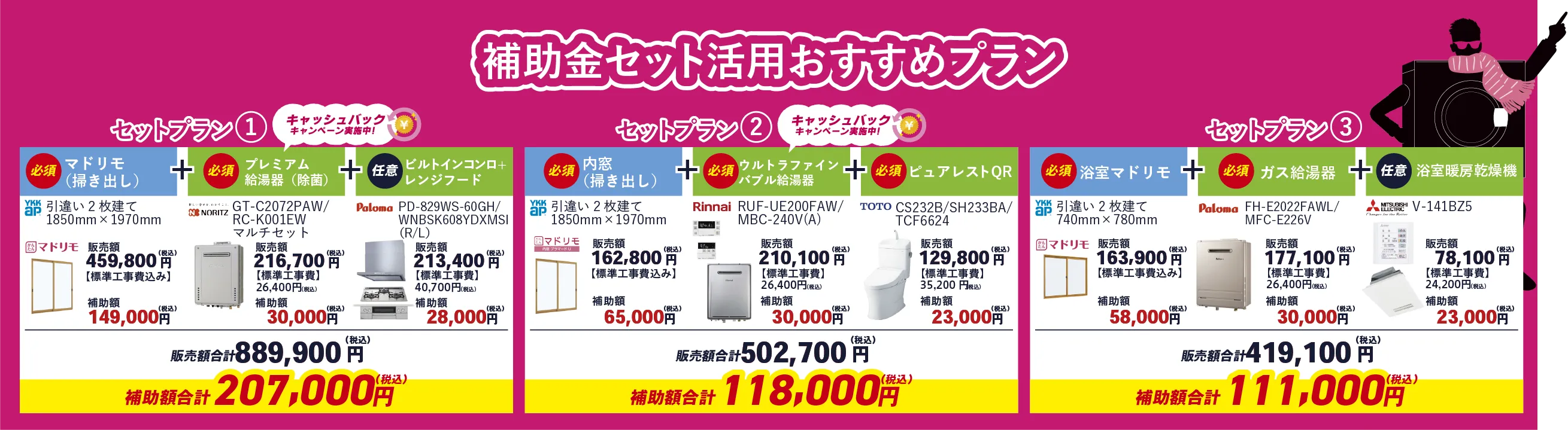 補助金セット活用おすすめプラン